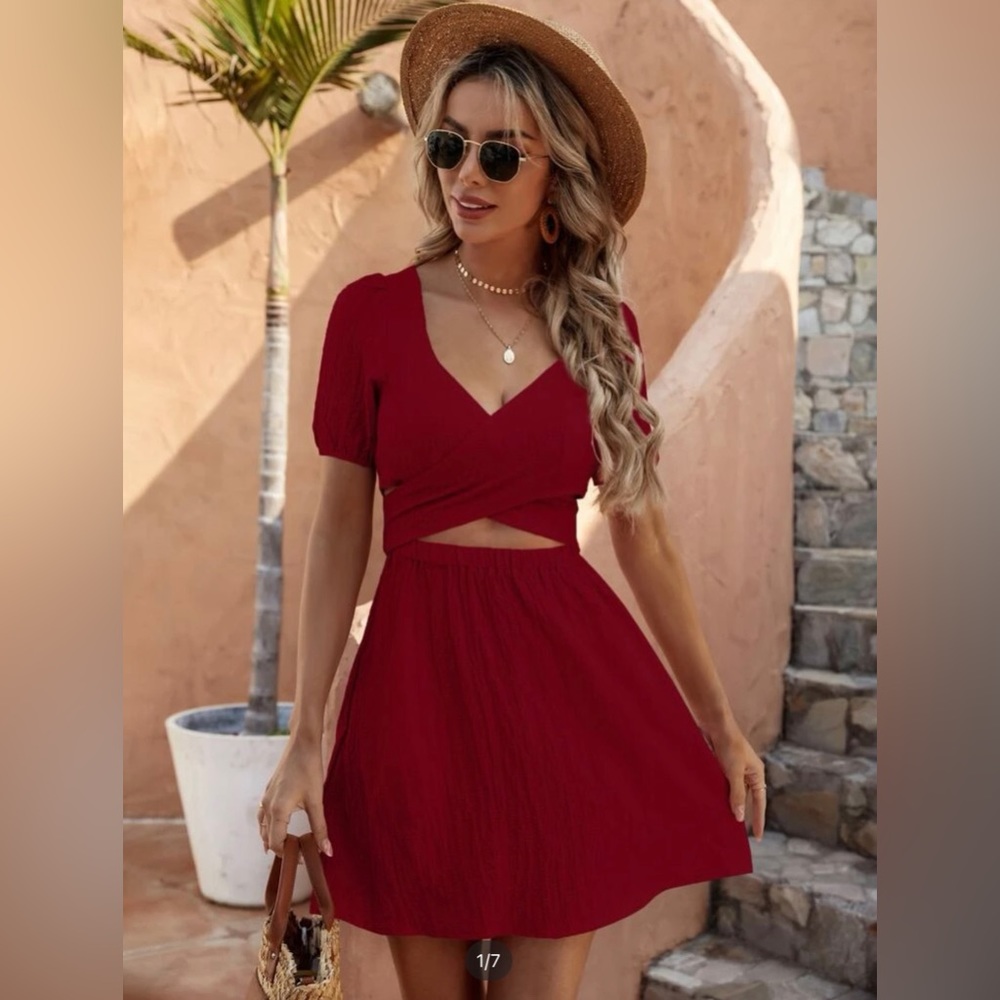 NWOT Red Cross body sun dress